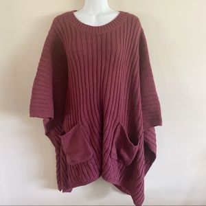 NWOT Treasure and Bond maroon poncho sweater